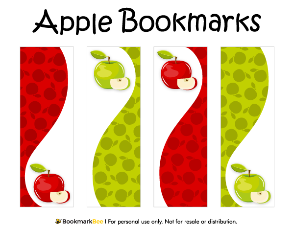 Printable Apple Bookmarks