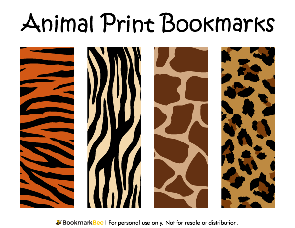 Printable Animal Print Bookmarks