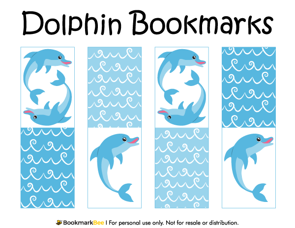 printable dolphin bookmarks