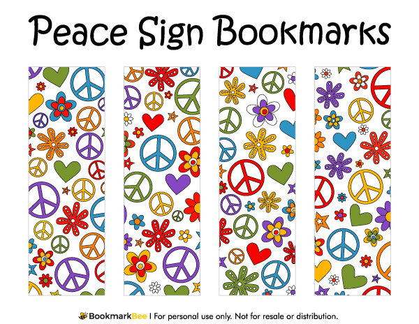 Peace Sign Bookmarks