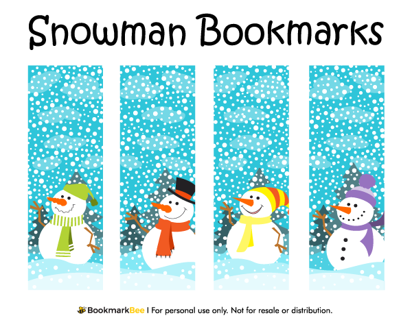 Printable Snowman Bookmarks